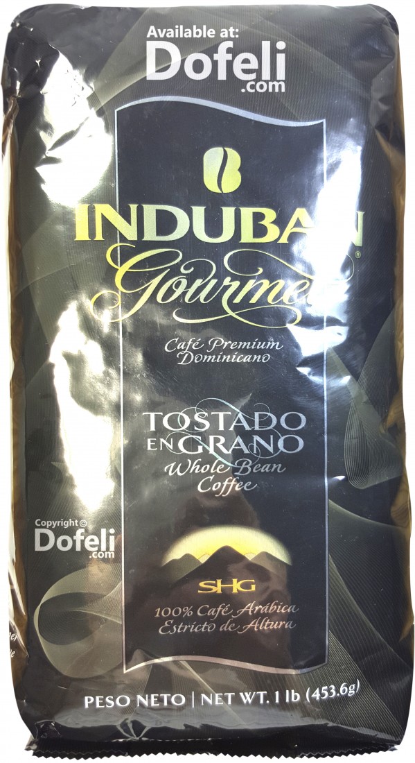 Whole bean Indubán Dominican coffee with a bold, rich flavor. A gourmet roast from the Dominican Republic.